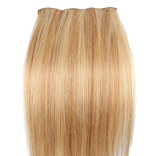 Beauty7 Extensiones de Cabello Natural Clip 8 Unidades 120g 100% Remy Lacio Straight de Pelo Natural Pelucas Cabello Humano de Color 27# y 613# Marrón de 20" 51cm larga