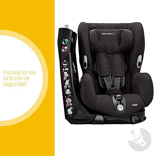 Bébé Confort Axiss Silla infantil giratoria para coche del grupo 1, ajuste extraseguro, reclinable, 9 meses - 4 años, 9 - 18 kg, negro (Black Raven)