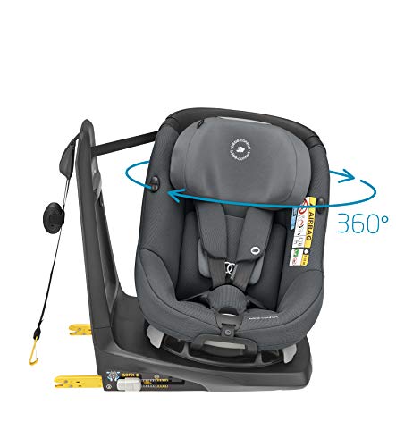 Bebe Confort Axissfix Plus - Silla de coche Isofix 0-18 kg, giratoria 360°, reclinable, homologada I-Size, para niños de 0 a 4 años sillita para coche Authentic Graphite