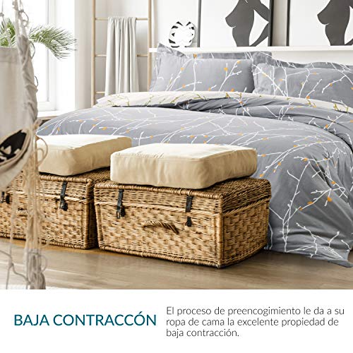 Bedsure Funda Nordica Cama 150/135 Microfibra - Funda Edredon 220x230cm con 2 Fundas de Almohada 40x75cm, 3 Piezas, Muy Suave