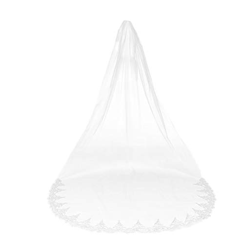 BESTOYARD Velo de Novia Largo Nupcial con Peine (Blanco Marfil, 3 m)