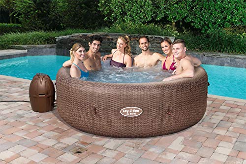 Bestway Lay-Z-SPA St. Moritz AirJet-Jacuzzi (Redonda, Hinchable, con función de Masaje), Color marrón, 216 x 216 x 71 cm