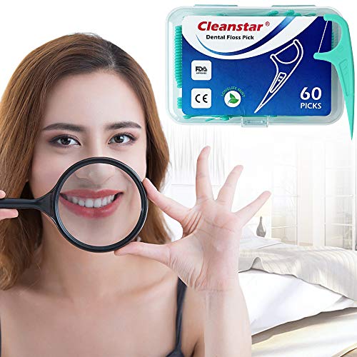 BEYAOBN Hilo dental 300 Piezas para interdental oral limpieza menta Palillos de hilo dental Plástico con estuches portátiles perfectos para la familia, hotel, viajes