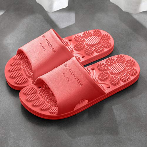 B/H Zapatillasdemasaje，Zapatillas de casa de Verano, Sandalias de baño Antideslizantes-A Red_36-37，Zapatillasdemasajeparahombresymujeresadultos