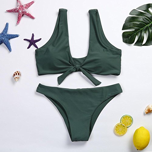 Bikinis Mujer Push up Familizo Bra Bikini Verano Tops y Braguitas Bikinis Conjuntos Bikini Mujer 2018 Ropa de baño Traje De Baño Push up Bikini Sexy Mujer Trajes de baño Mujer 2018 (L, Verde)