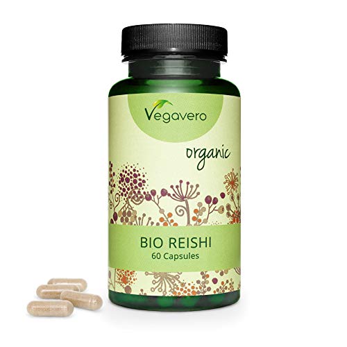 BIO Reishi Vegavero® | Extracto 10:1 = 7000 mg | 40% Polisacáridos + 20% Betaglucanos | Sin Aditivos | Estrés + Ansiedad + Sistema Inmunitario | Ayurveda | Ganoderma Lucidum