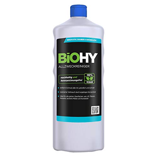 BiOHY Limpiador multiuso, Limpiador de alcohol, Limpiador universal (1 botella de 1 litro) | Limpiador Profesional de Mantenimiento - Producto de Limpieza ecológico (Allzweckreiniger)