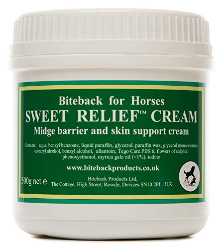 Biteback Products 'Sweet Relief' ™ Crema de Barrera de Mosquito para picazón de Caballo 500g