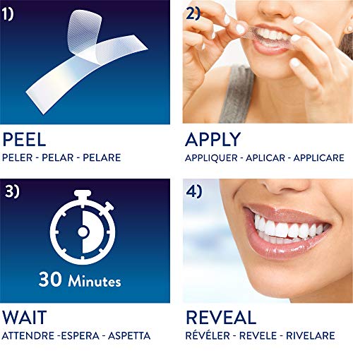 Blanqueador dental profesional, 7-dia tratamiento intensivo con 0% peróxido, 56 tiras, sabor menta - Teeth whitening strips kit para blanqueamiento dental