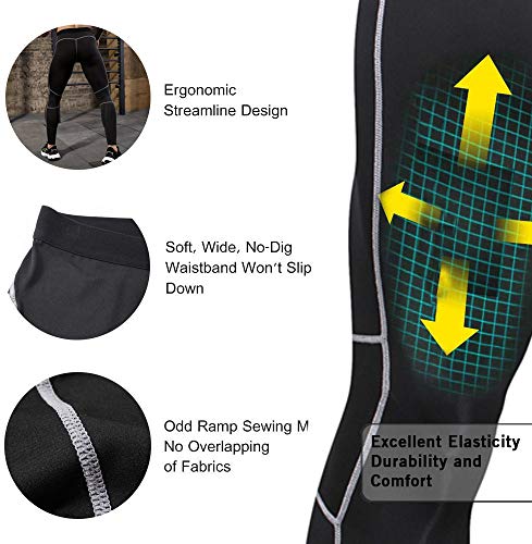 Bmeigo 2 Paquetes Hombres Compresión Leggins Aptitud Pantalones para Running Entrenamiento Cool Dry