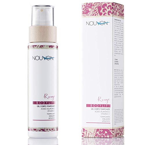 BODYLIFT | Nouvon | BIO gel corporal anticelulítico ácido hialurónico puro y vitamina c | Combate celulitis, muslos, piernas, brazos, glúteos, vientre y caderas | NIKEL PROBADO | 100% ORGÁNICO