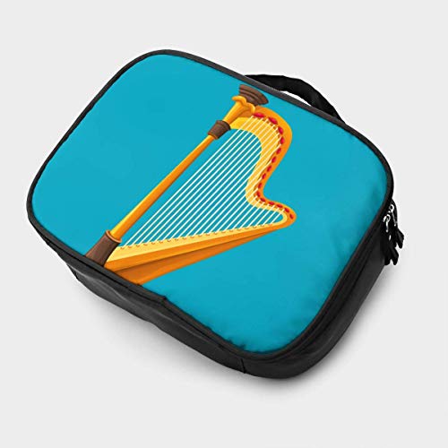 Bolsa de tocador cosmética portátil al Aire Libre Harp, Bolsa de Maquillaje con Cremallera Harp, Bolsa de Equipaje, Bolsa de Almacenamiento Impermeable para Artistas