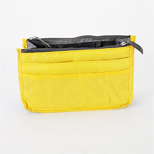 Bolsa Organizador de Viaje para Maquillaje, Cosméticos, Artículos de Higiene Personal, Lencería o Más. Talla Mediana. (Amarillo)