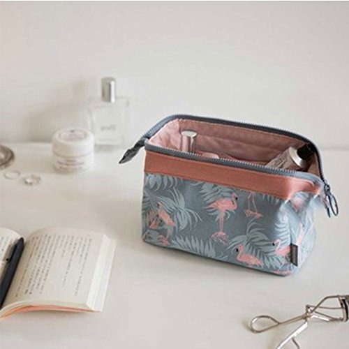 Bolsa para cosméticos MLMSY, versátil, portátil y muy espaciosa, ideal para mujeres y niñas flamingo