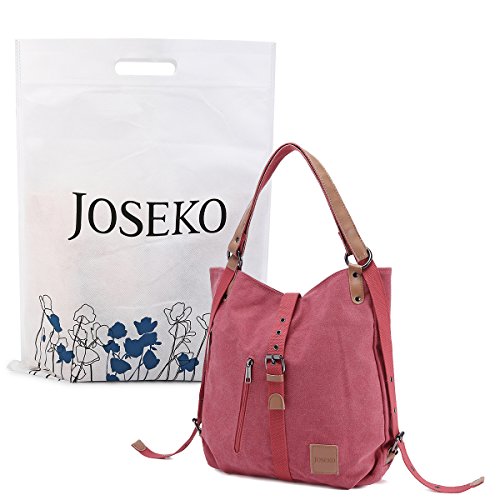 Bolso Mochilas Mujer Casual Vendimia, JOSEKO Niña Lona Multifuncional Antirrobo Bolso de Cuero de Gran Capacidad Bolsas de Viaje para Cualquier Ocasión