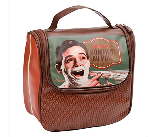 Bolso Neceser de Aseo y Baño para Afeitado Clasico Diseño Vintage Retro PARIS Desplegable 510940 7094