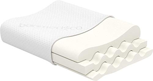 bonmedico Shapely Almohada Cervical - Almohada Viscoelastica para el Cuello hecha de Espuma de Memoria, Almohada Cervical Viscoelastica con Altura Ajustable para los que Duermen de Espaldas y de Lado