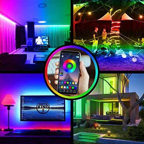 Bonve Pet 20M Tiras LED RGB 5050, Bluetooth Musical Tiras LED 600 LEDs Tiras de Luces LED Iluminación, Control de APP y Remoto Control de 40 Teclas, 16 Millones de Colores, Modo de Horario