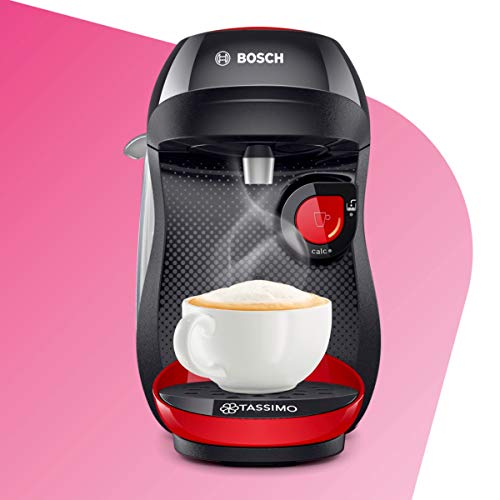 Bosch TAS1003 TASSIMO Happy Cafetera de cápsulas, 1400 W, color rojo y negro