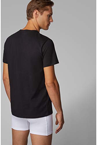 BOSS T-shirt Rn 2p Co Camiseta, Negro (Black 1), Large (Pack de 2) para Hombre