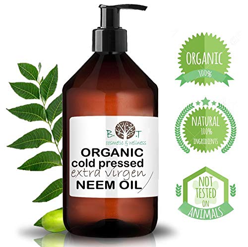 B.O.T cosmetic & wellness Aceite de Neem Virgen Prensado en Frío Primera Presión 100% Puro Bio Aceite Vegetal Non Refinado (1000 ml) Azadirachtin 3123.32 ppm.