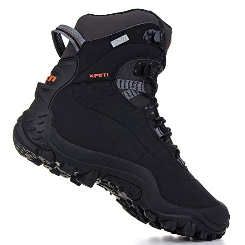 Botas de Senderismo Mujer,XPETI Trekking Impermeables Zapatos Montaña Alpinismo Escalada al Aire Libre Zapatillas Trail Calzado Altas Invierno Bajas Seguridad Negro 37.5