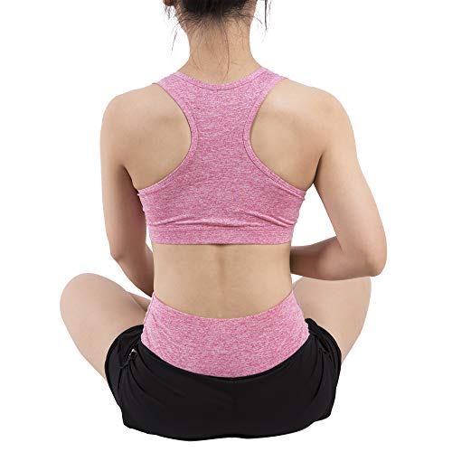 BOTRE 5 Piezas Conjuntos Deportivos para Mujer Chándales Ropa de Correr Yoga Fitness Tenis Suave Transpirable Cómodo (Rosa, L)