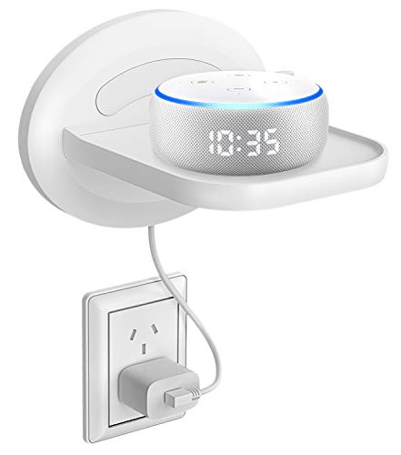 Bovon Estante de Pared Pequeña, Estante Mural para Echo Dot 3, Sonos, Google WiFi, Altavoces de Casa Inteligente y Movil, Organizador para Arreglo Cable de Cualquier Dispositivo de hasta 15 Libras