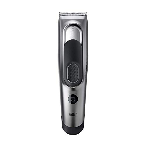 Braun HC5090 - Máquina de Cortar Pelo Profesional, Cortapelos con 17 Ajustes de Longitud y Soporte de Carga, Plata/Negro