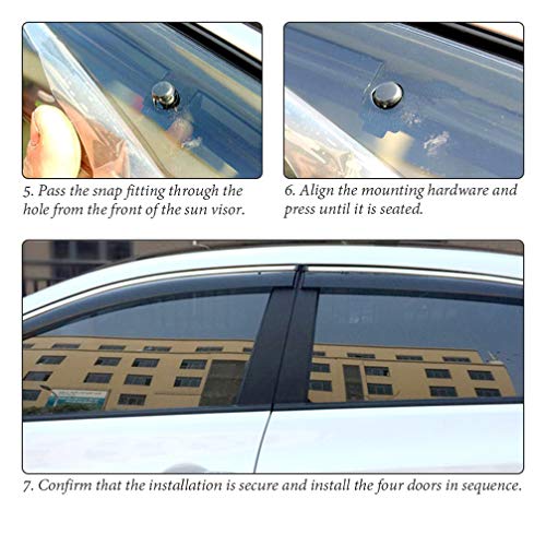 BTSDLXX 4Pcs Coche Deflectores Viento Ventana Window Visor, para Mercedes GLK 300 200 260 2013-2018 Visera de Ventana, Guardia Sol Lluvia Oscuro Humo Sombra de Ventilación Accesorios de Auto