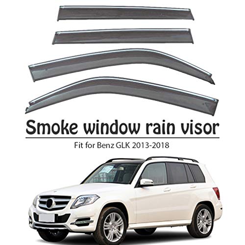 BTSDLXX 4Pcs Coche Deflectores Viento Ventana Window Visor, para Mercedes GLK 300 200 260 2013-2018 Visera de Ventana, Guardia Sol Lluvia Oscuro Humo Sombra de Ventilación Accesorios de Auto