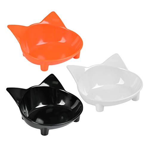 BUYGOO 3 pcs Cuencos para Gatos Cat Bowls, Antideslizantes, Multiusos, Cuencos para Comida de Gato, Cuencos para Comida para Mascotas