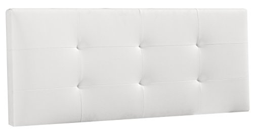 Cabecero/Cabezal tapizado Carla 160X60 Blanco, Acolchado con Espuma, 8 cm de Grosor, Incluye herrajes para Colgar