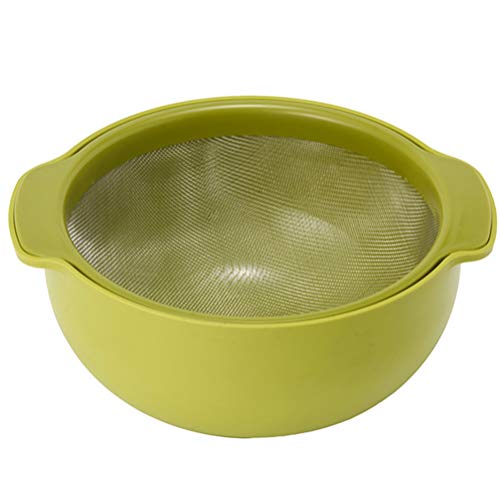 Cabilock Plato Tina Y Colador Set Vegetal Frutas Lavadora Secadora Escurridor Cuenco Plato Colador Cesta para Hornear Cocina Malla Fina Tamiz de Harina para Cocina Casera