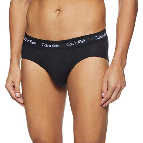 Calvin Klein Cotton Stretch-3er Tanga, Azul (Black/Blue Shadow/Cobalt Water DTM WB 4ku), Large (Pack de 3) para Hombre