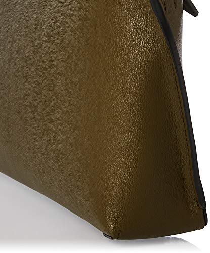 Calvin Klein Punched EW Xbody, Bolso con Bandolera para Mujer, Verde (Drk Olive), 6x17x24 centimeters (W x H x L)