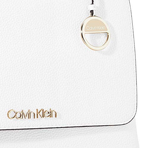 Calvin Klein - Sided Top Handle, Bolsos maletín Mujer, Blanco (White), 1x1x1 cm (W x H L)