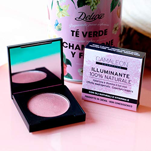 Camaleon Cosmetics, Iluminador Natural Rosa, 1 unidad, 2.5g