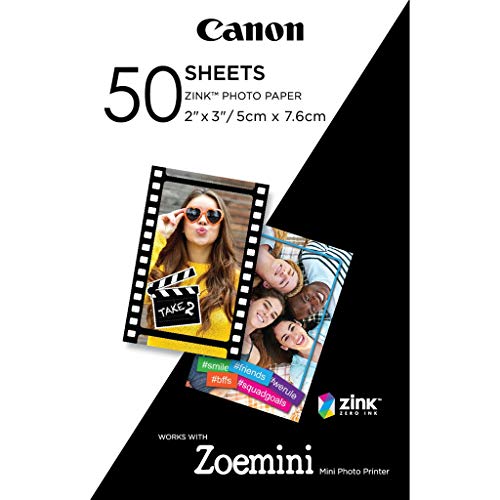 Canon Zoemini ZINK - Hojas de papel fotográfico (50 hojas, compatible con Canon Zoemini)