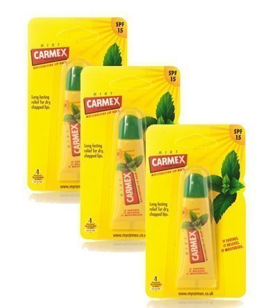 Carmex Bálsamo labial de menta 10 gm Paquete de 3