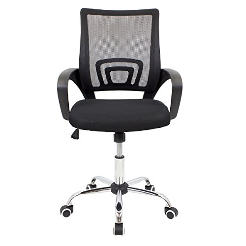 CashOffice - Silla de Escritorio Ergonómica, Silla de Oficina Giratoria con Respaldo Transpirable (Negro)