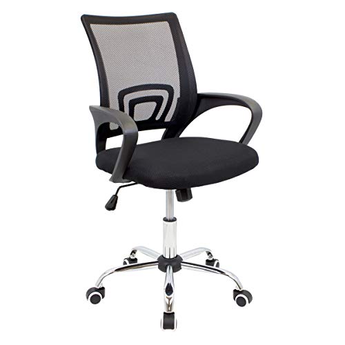 CashOffice - Silla de Escritorio Ergonómica, Silla de Oficina Giratoria con Respaldo Transpirable (Negro)