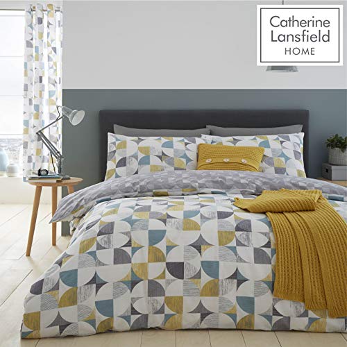 Catherine Lansfield Retro Circles Juego de edredón, algodón poliéster, King Duvet Set