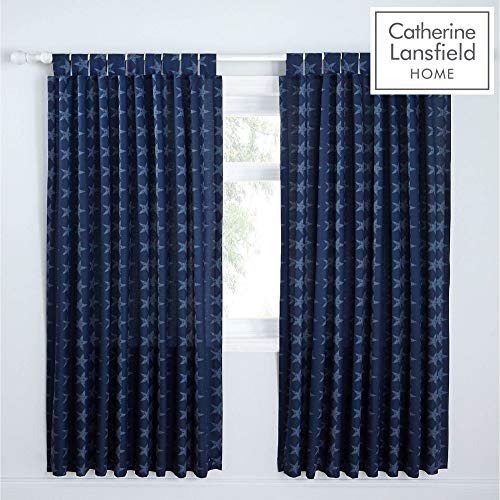 Catherine Lansfield Stars and Stripes - Juego de funda nórdica y funda de almohada (135 x 200 cm y 50 x 75 cm) para cama individual, diseño de barras y estrellas, color azul, rojo y blanco