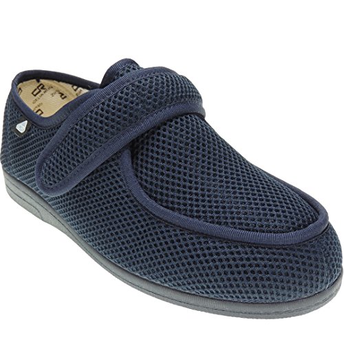 CELIARUIZ Wallaby-REJ Zapatilla Wallaby Rejilla Extra Ancho Especial Antibacteriana Sanitized Diabéticos Posoperatorio Ajuste Velcro Hombre Mujer Unisex Marino Talla 43