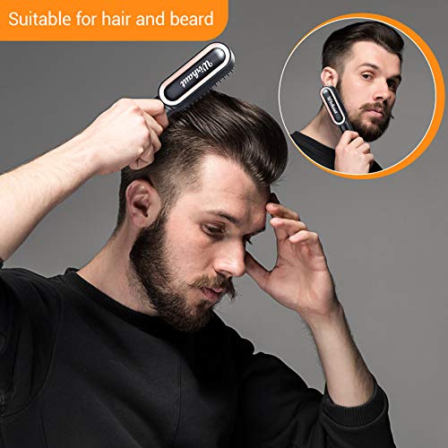 Cepillo para alisar la barba, alisar el pelo, peine, cepillo eléctrico para barba - Peine de pelo rápido para alisar la barba - Peine de rizos - Peine térmico para hombres y mujeres