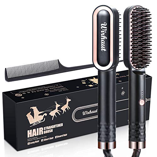 Cepillo para alisar la barba, alisar el pelo, peine, cepillo eléctrico para barba - Peine de pelo rápido para alisar la barba - Peine de rizos - Peine térmico para hombres y mujeres