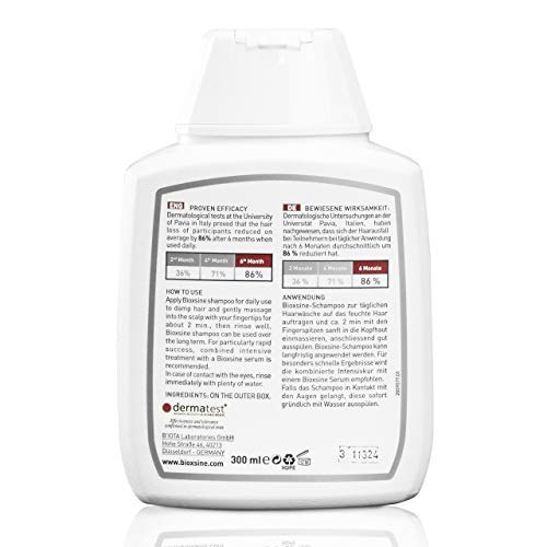 Champú para cabello graso - contra la caída del cabello en hombres y mujeres | con champú vegetal para acelerar el crecimiento del cabello | remedio para el crecimiento del cabello 300 ml | Bioxsine