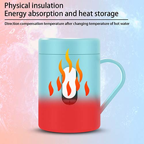 CHANG JIAER Diferencia de Temperatura agitación Copa, automático portátil, Copa Boca Espesa y Suave, Antideslizante platillo de Fondo, enfriamiento físico, Resistente al Agua,Rosado