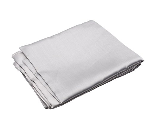 CHRISLZ 2pcs funda de almohada de seda estándar 50 * 75CM sedoso suave y arruga libre puro Color seda funda sin cremallera (GREY)